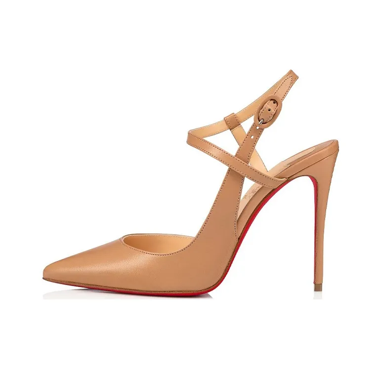 CL LUBOTING Slim Heel High Heels Women's Nude-0