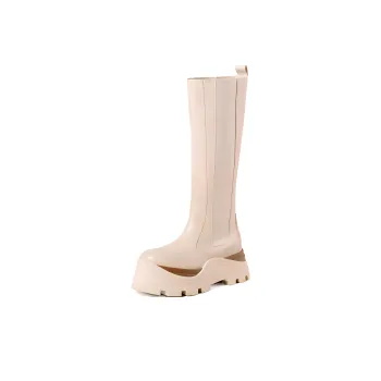 ALOHAS Knee-High Chelsea Boots 6cm Women's White