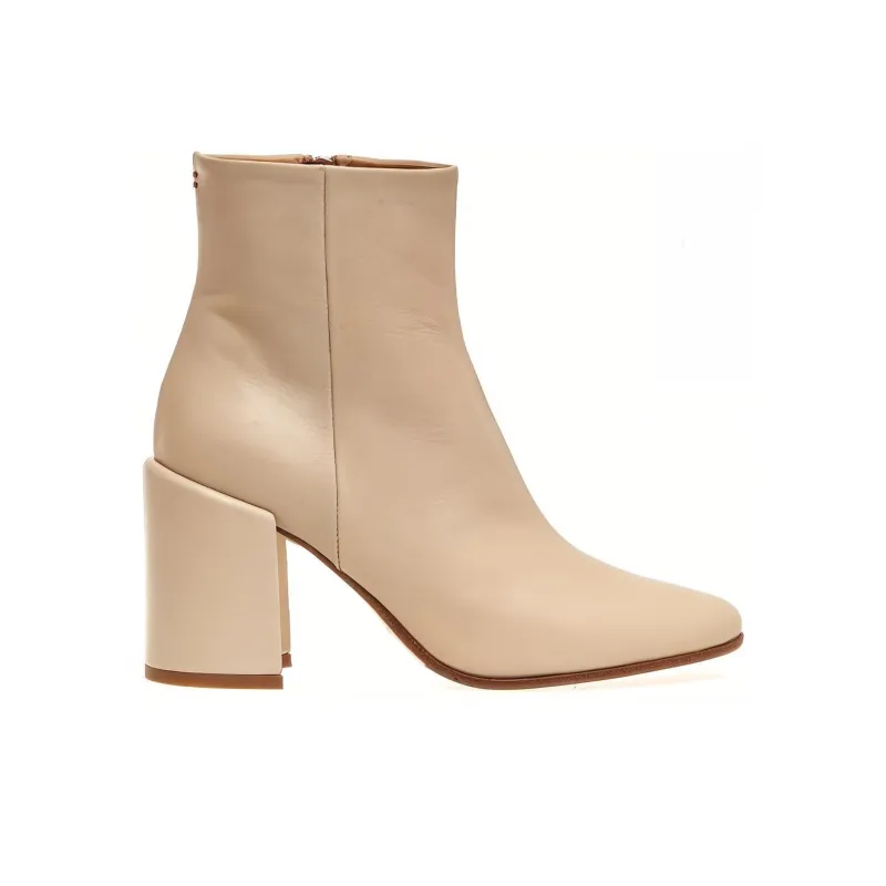 HALMANERA Ankle Boots 8cm Women's Beige-1