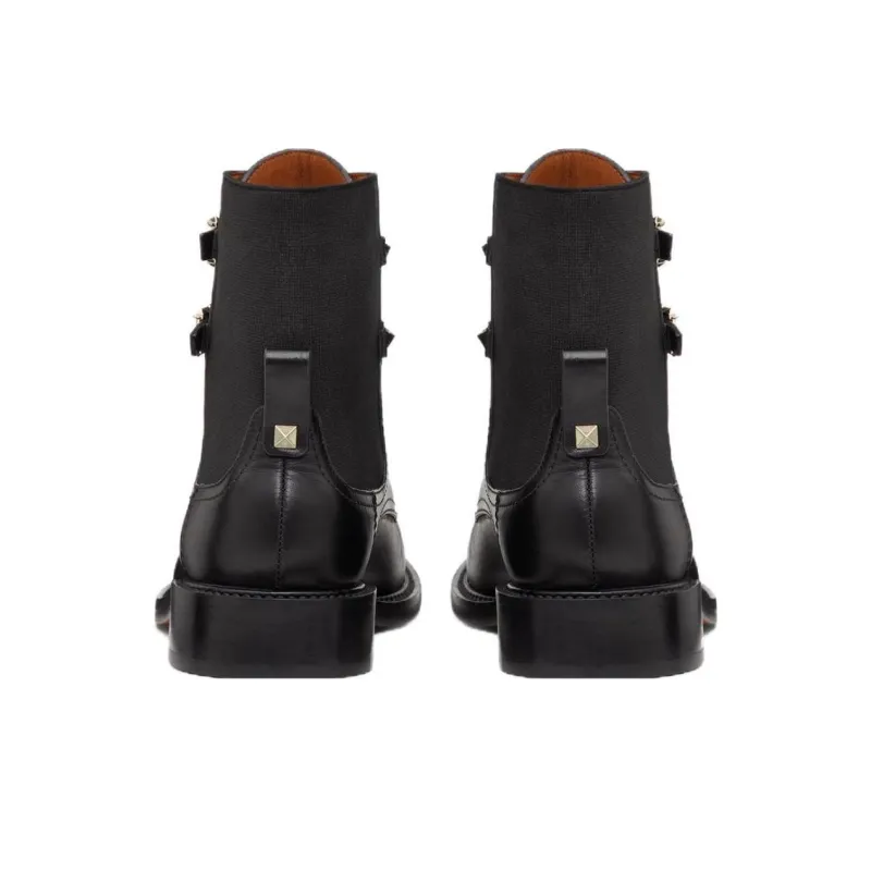 Valentino ROCKSTUD GARAVANI Ankle Boots 2cm Women's Black-4