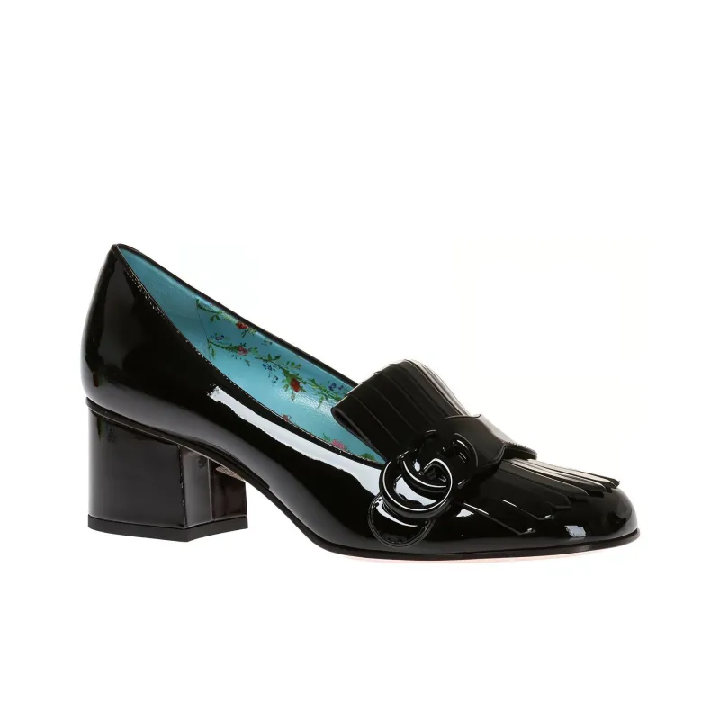GUCCI Chunky Heel High Heels 5cm Women's Black-2