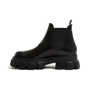 PRADA Moonlith Brushed Leather Chelsea Boots
