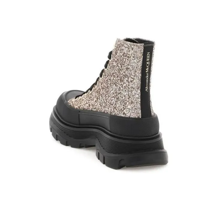 Alexander McQueen Tread Slick Boots 'Silver Gold Black' Women's-4