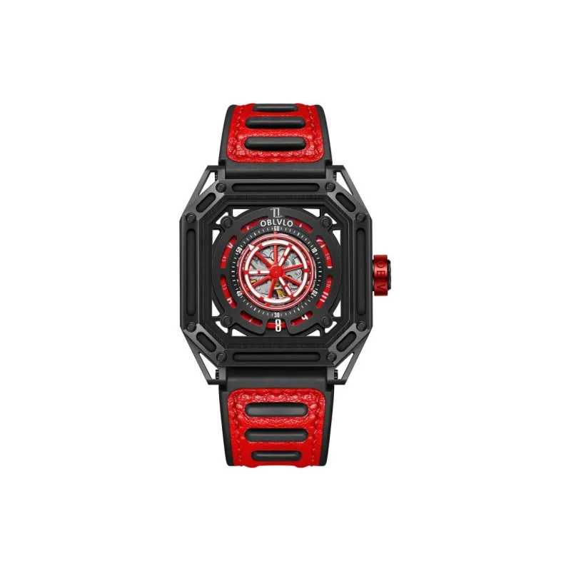 OBLVLO Automatic Mechanical Movement Watch Men's Watches Cut Out Dial-9