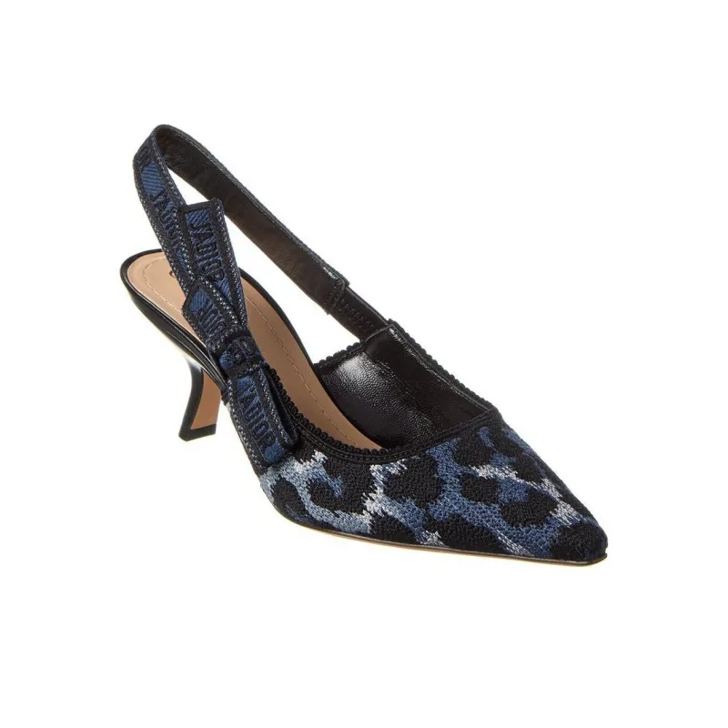 DIOR J'Adior Irregular Heel High Heels 6.5cm Women's Blue Black-2