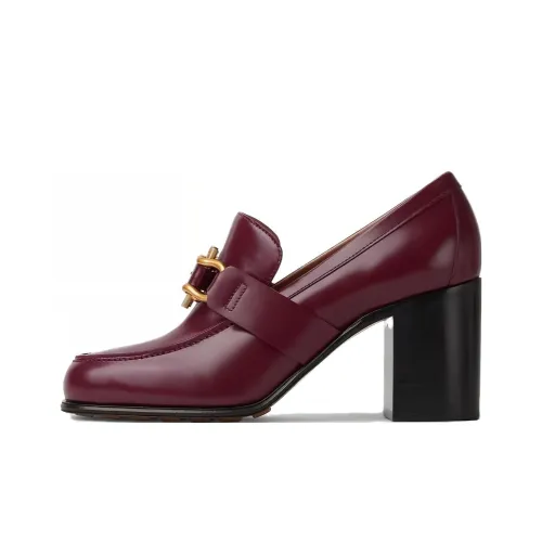 Bottega Veneta Chunky Heel High Heels 7cm Women's Red Brown