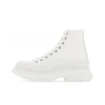 Alexander McQueen Canvas Tread Slick High Top Sneakers 'White'