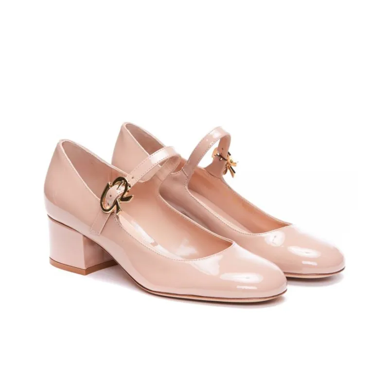 GIANVITO ROSSI Mary Ribbon 50mm Patent Leather Pumps-2