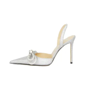 MACH & MACH Double Bow Glitter 95mm Pumps
