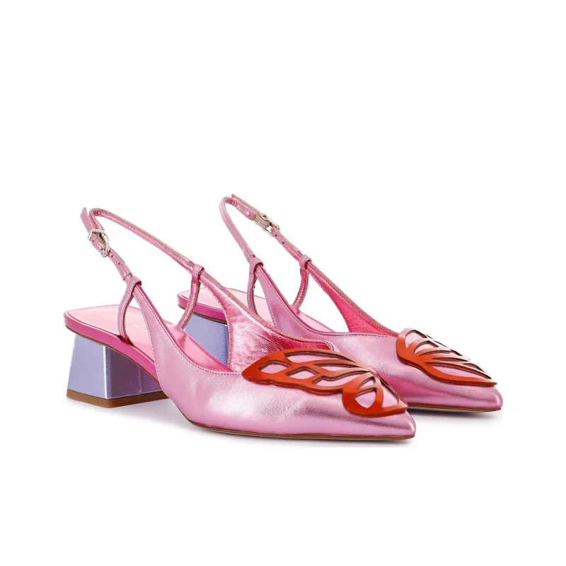 Sophia Webster Butterfly Chunky Heel High Heels 5cm Women's Pink-2