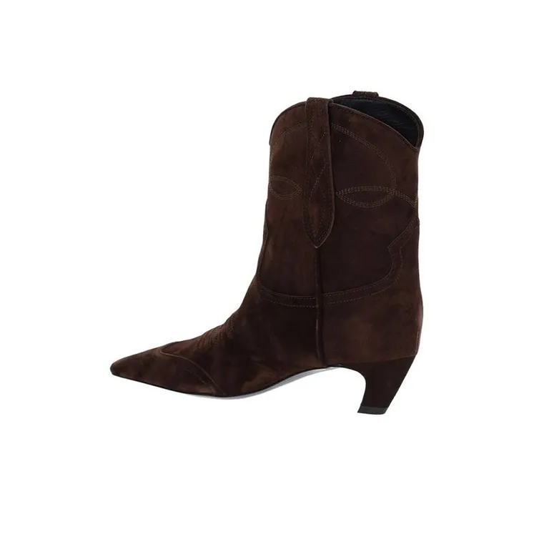 KHAITE Dallas Ankle Boots Women's Brown-2