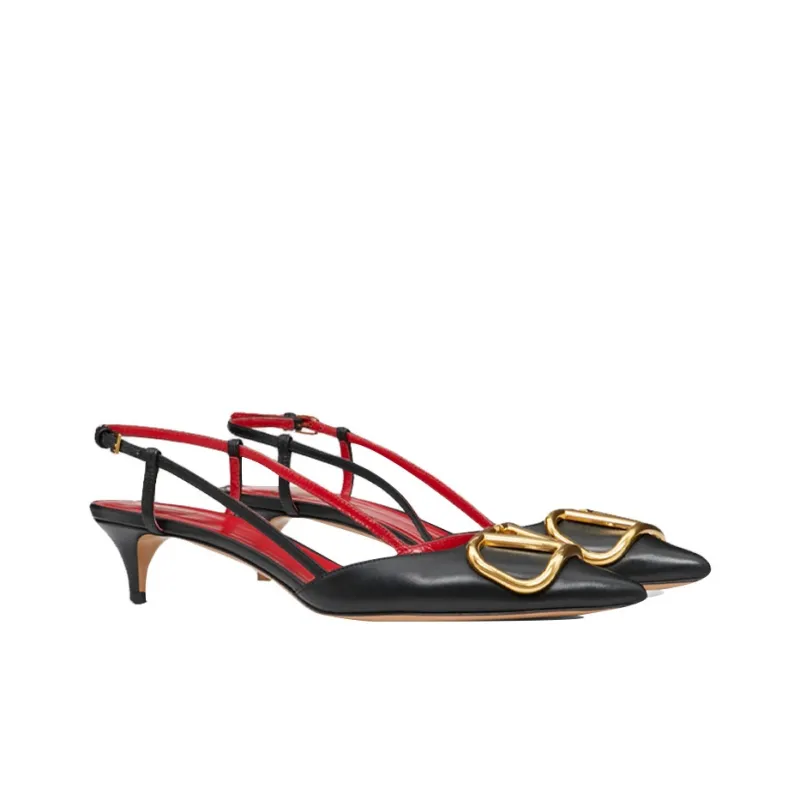 Valentino Vlogo GARAVANI Cone Heel High Heels 4cm Women's Black-2
