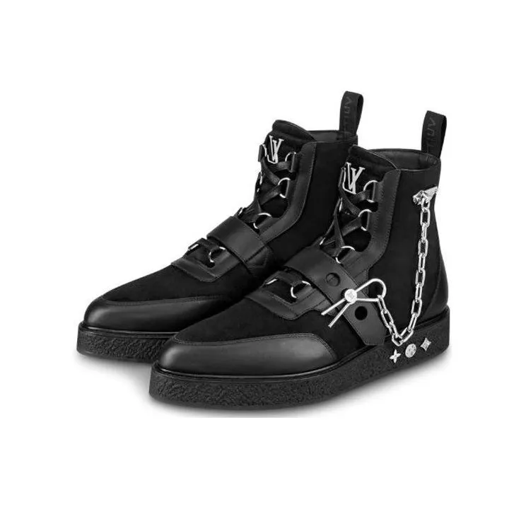 LOUIS VUITTON Lv Creeper Ankle Boots 'Black'-2