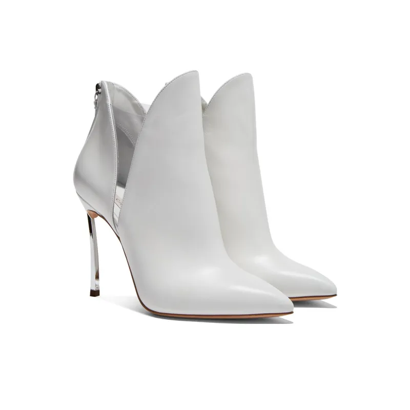 Casadei Mindy Tango Blade Ankle Boots Women's White-2