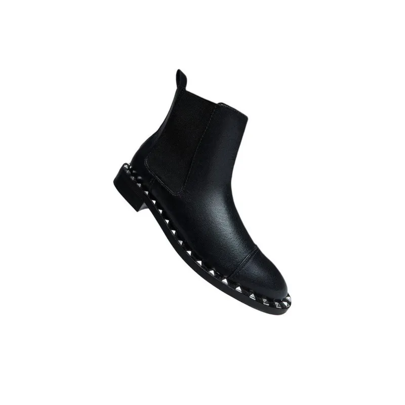 Schutz Short Chelsea Boots Women's Black-3