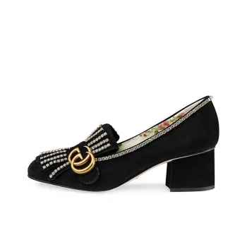 GUCCI Block Heel High Heels 5.5cm Women's Black