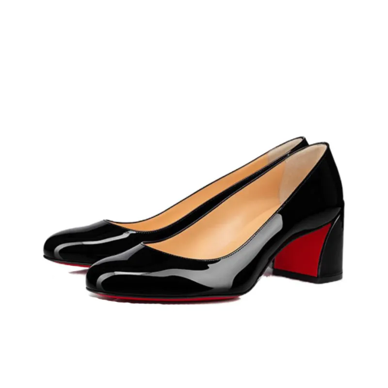 CL Miss Sab Chunky Heel High Heels 5.5cm Women's Black-2