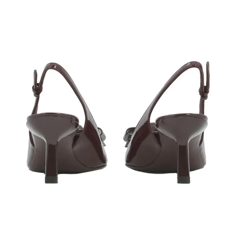 FERRAGAMO Salvatore Slim Heel High Heels 5.5cm Women's Burgundy-3