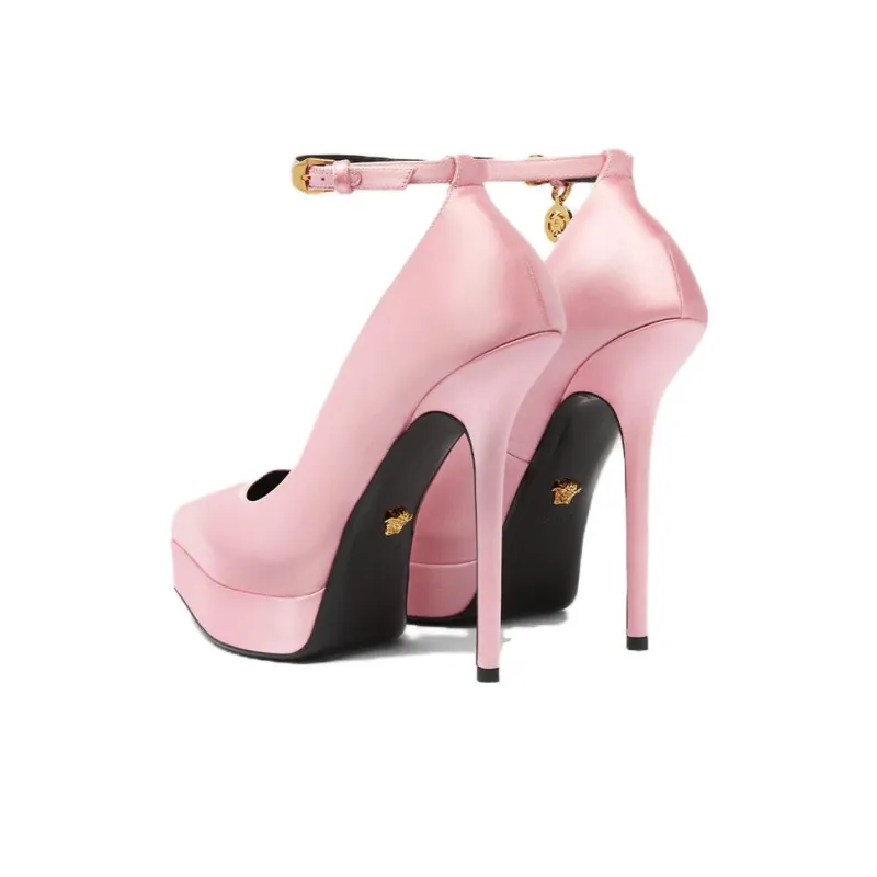 VERSACE Lycia Satin Platform Pumps-3