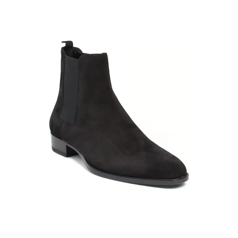 SAINT LAURENT Wyatt Chelsea Boot Black Suede-2