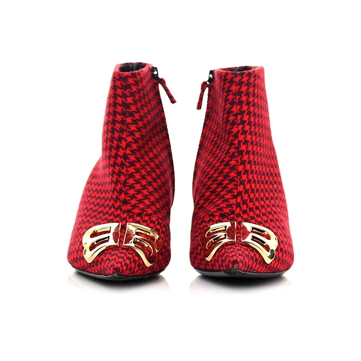 Balenciaga Knife Ankle Boots Women's Red-3