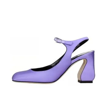 SERGIO ROSSI Chunky Heel High Heels 8.5cm Women's Purple