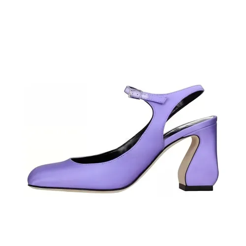 SERGIO ROSSI Chunky Heel High Heels 8.5cm Women's Purple