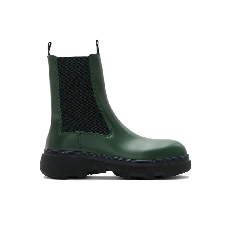 Burberry Round-toe Leather Boots-1