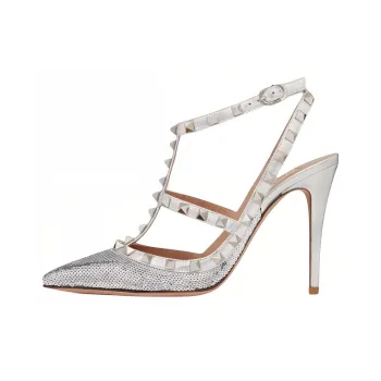 Valentino Garavani Rockstud Embellished Ankle Strapped Pumps