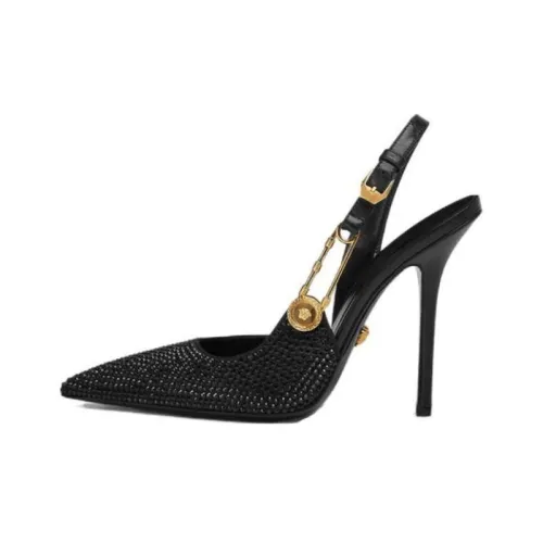 FANSIZHE Safety Pin Slim Heel High Heels 11cm Women's Black