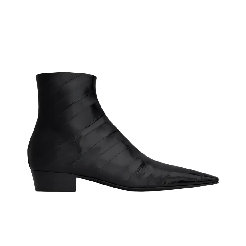 SAINT LAURENT Ankle Boots 3cm Men's Black-1