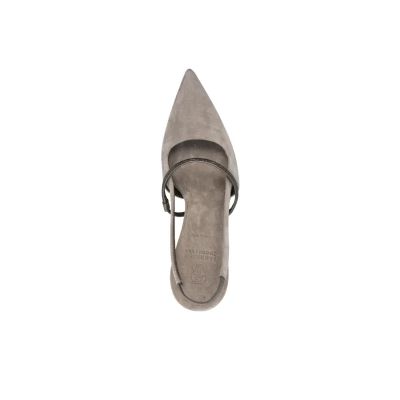 Brunello Cucinelli Pointed Toe Slingback Pumps-4