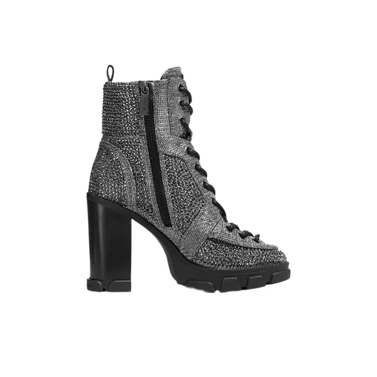MICHAEL KORS Ridley Ankle Boots Women's Silver Gray-1