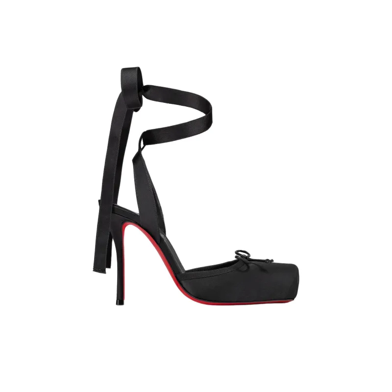 CL LUBOTING Cassia Slim Heel High Heels 10cm Women's Black-1