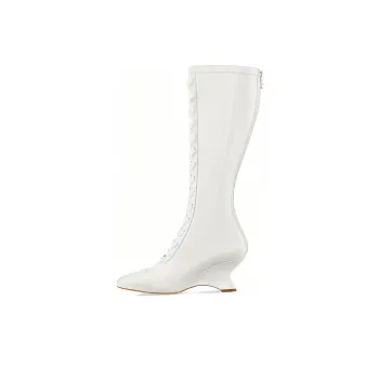 DIOR Knee-high Boots 6.5cm Women's White