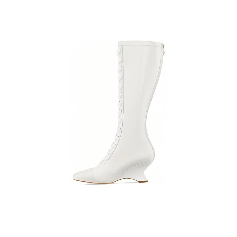 DIOR Knee-high Boots 6.5cm Women's White-0