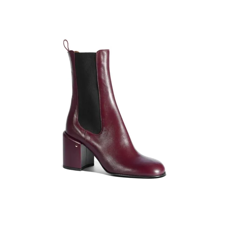 Laurence Dacade Short Chelsea Boots 8cm Women's Burgundy-2