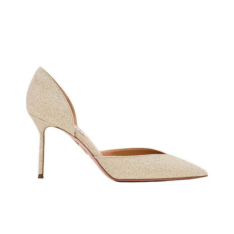 AQUAZZURA Uptown Slim Heel High Heels 8.5cm Women's Gold-1