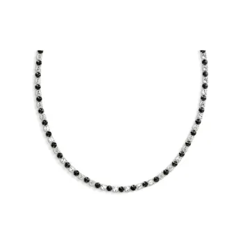 CARTIER Platinum Diamond Necklaces Women's Black White