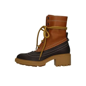 Chloé Franne Leather Lace-up Boots