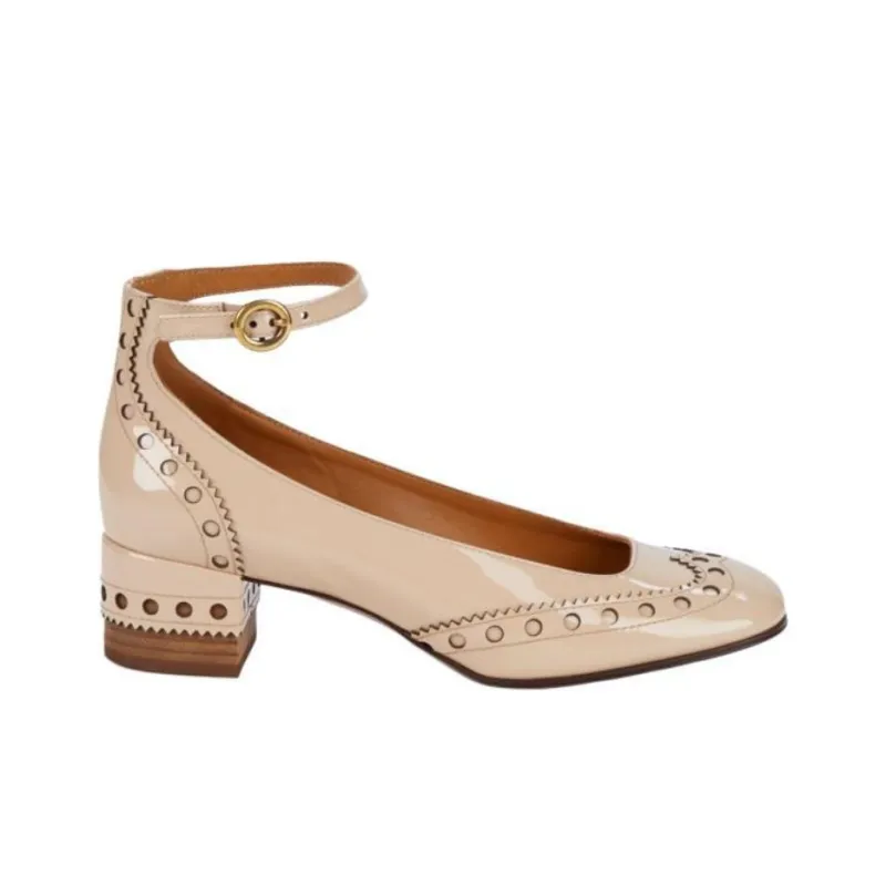 Chloe Perry Chunky Heel High Heels 5cm Women's Brown-1