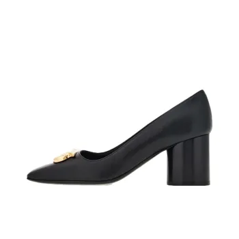 FERRAGAMO GANCINI Chunky Heel High Heels 6cm Women's Black
