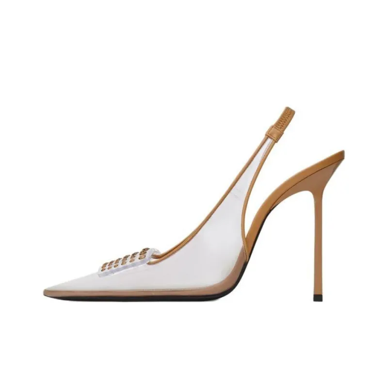 SAINT LAURENT Jive Slim Heel High Heels 11cm Women's Brown-0