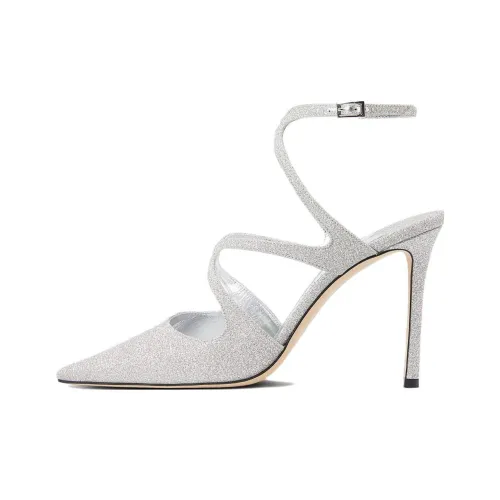 Jimmy Choo Azia Slim Heel High Heels 9.5cm Women's Silver