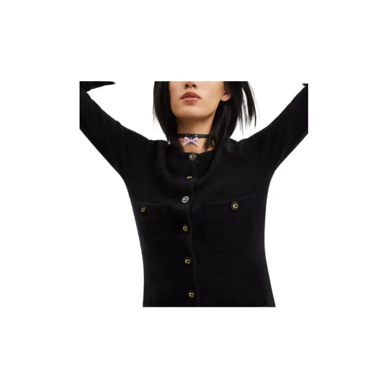 COACH Long Sleeved Dress Women's Black-1