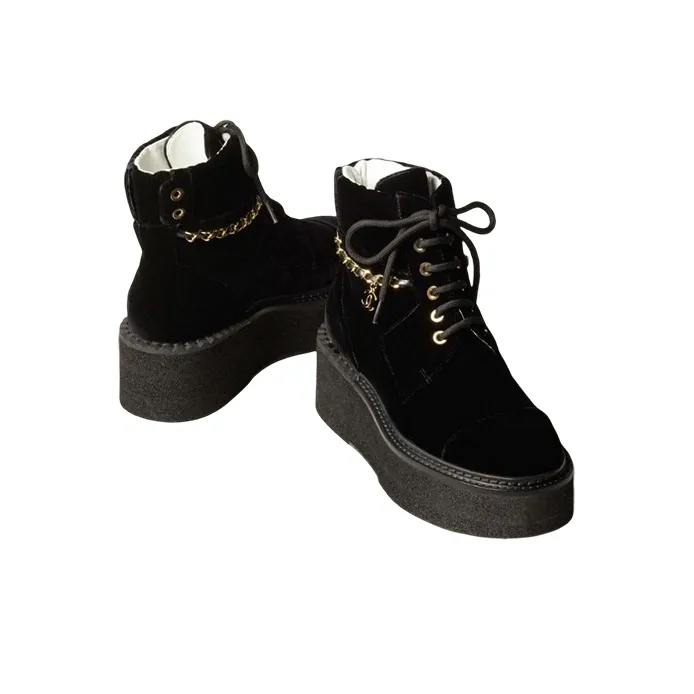 CHANEL Ankle Boots 5cm Women's Black-3