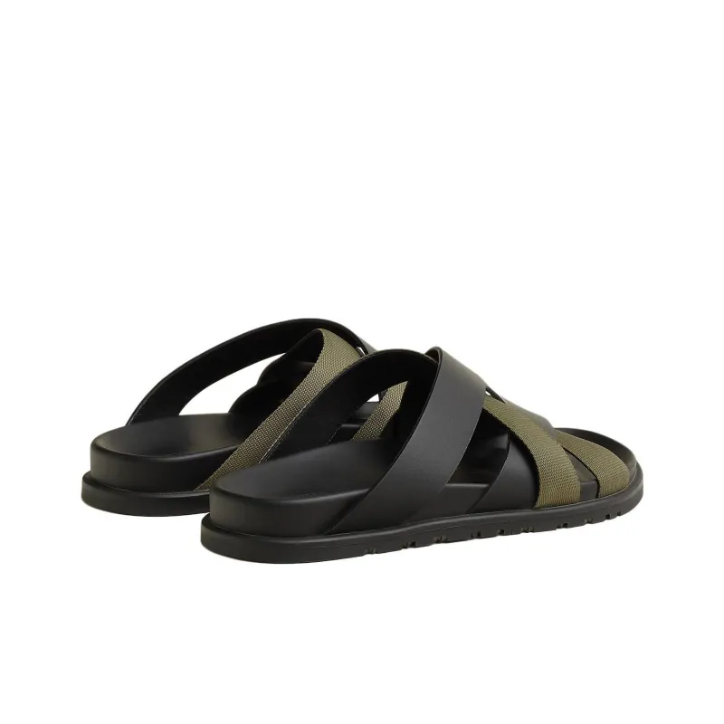 HERMES Slide Slippers Men's Black-3