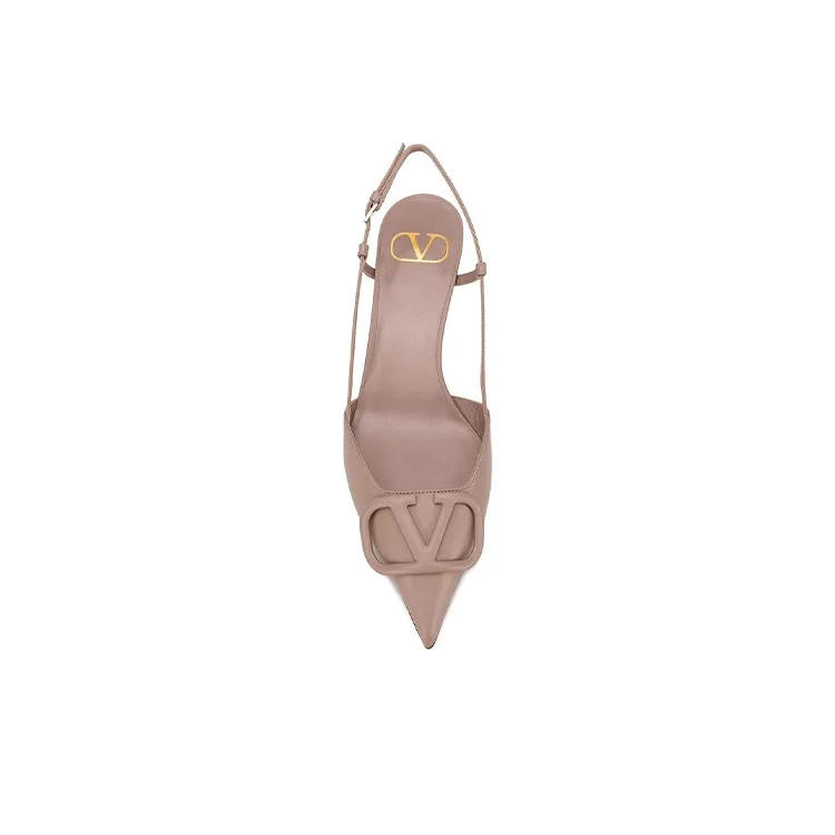 Valentino Vlogo Cone Heel High Heels Women's Pink-2