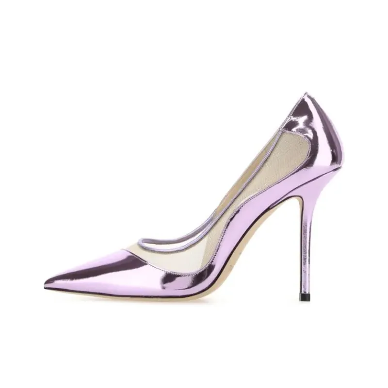 Jimmy Choo LOVE Slim Heel High Heels 10.5cm Women's Purple-0