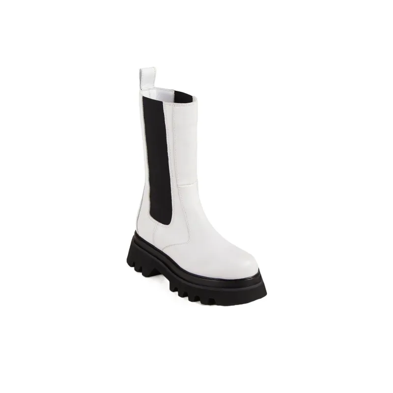ALOHAS Short Chelsea Boots 5.5cm Women's White-1